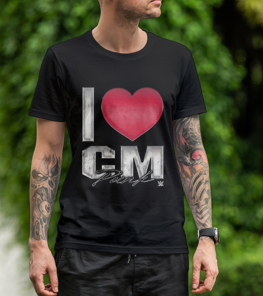 CM Punk I Heart WWE Love T-Shirt