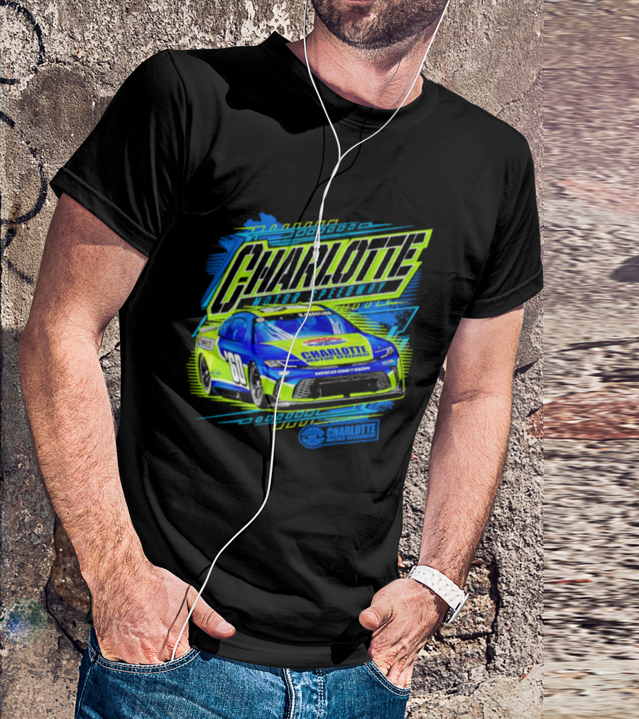 Charlotte Motor Speedway Neon Car Racing Experience T-Shirt