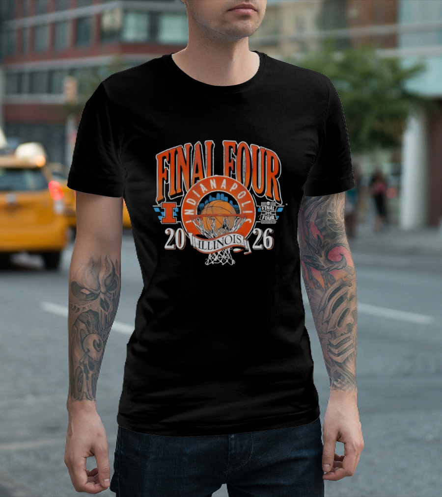 Illinois Fighting Illini NCAA Final Four 2026 Indianapolis Basketball T-Shirt