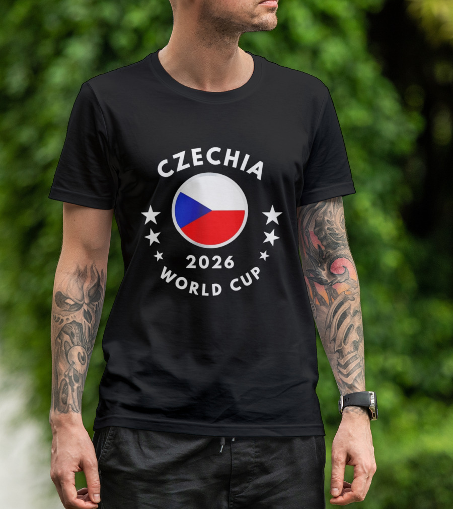 Czechia 2026 World Cup Czech Flag Soccer Stars T-Shirt