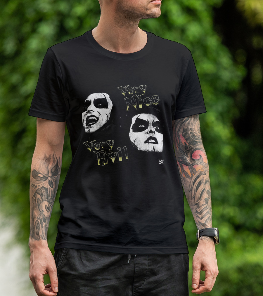 Danhausen WWE Very Nice Very Evil Grunge Face T-Shirt