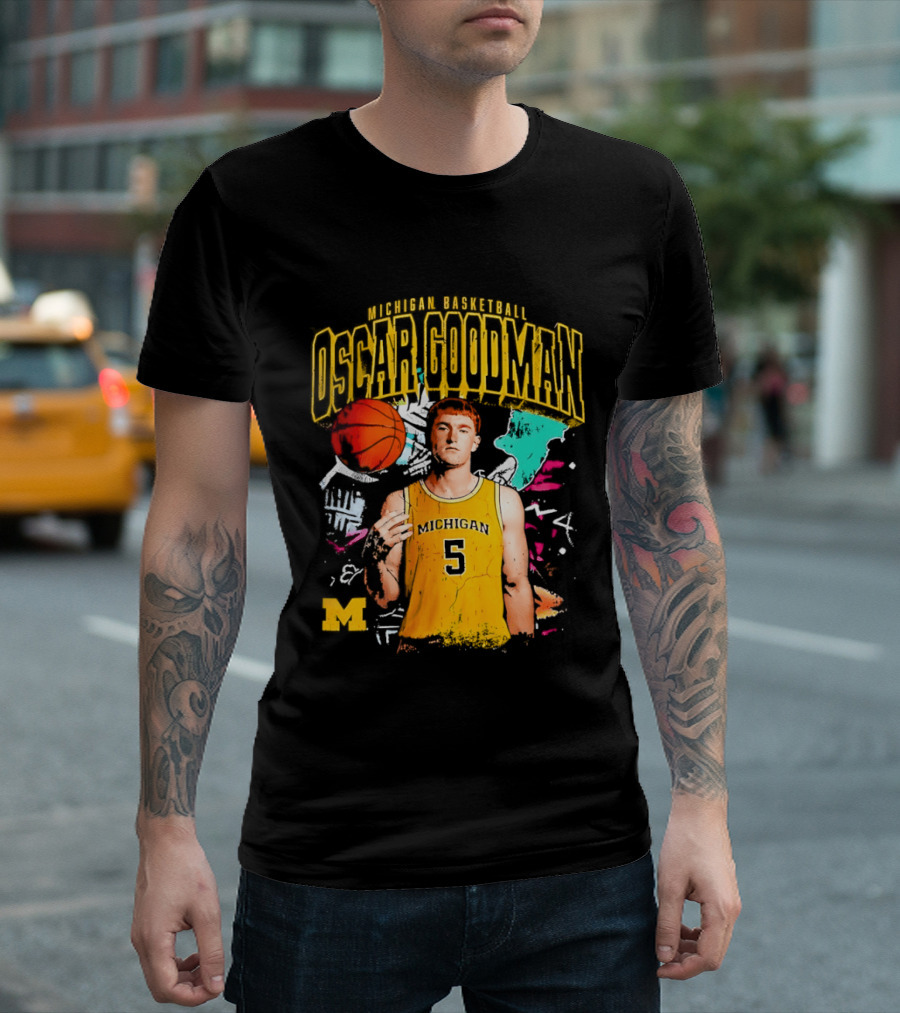 Oscar Goodman 5 Michigan Basketball Wolverines Player 2026 T-Shirt