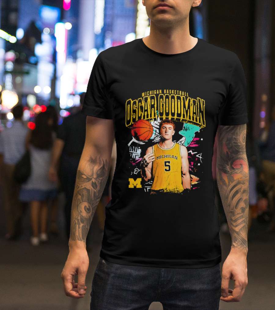Oscar Goodman 5 Michigan Basketball Wolverines Player 2026 T-Shirt