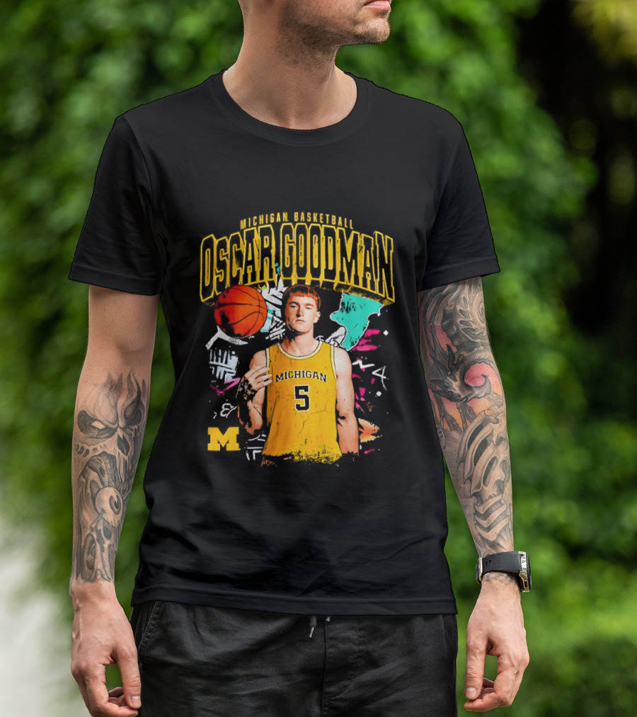 Oscar Goodman 5 Michigan Basketball Wolverines Player 2026 T-Shirt