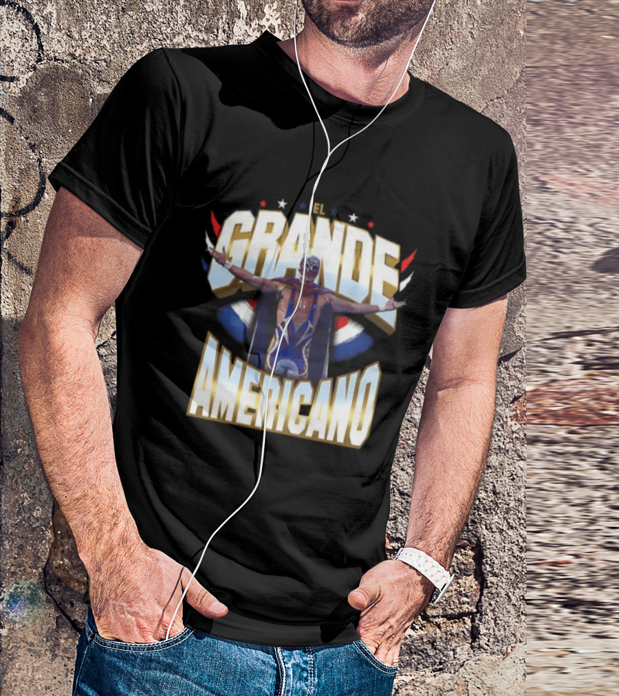 El Grande Americano WWE Stars And Stripes Wrestling Pose T-Shirt