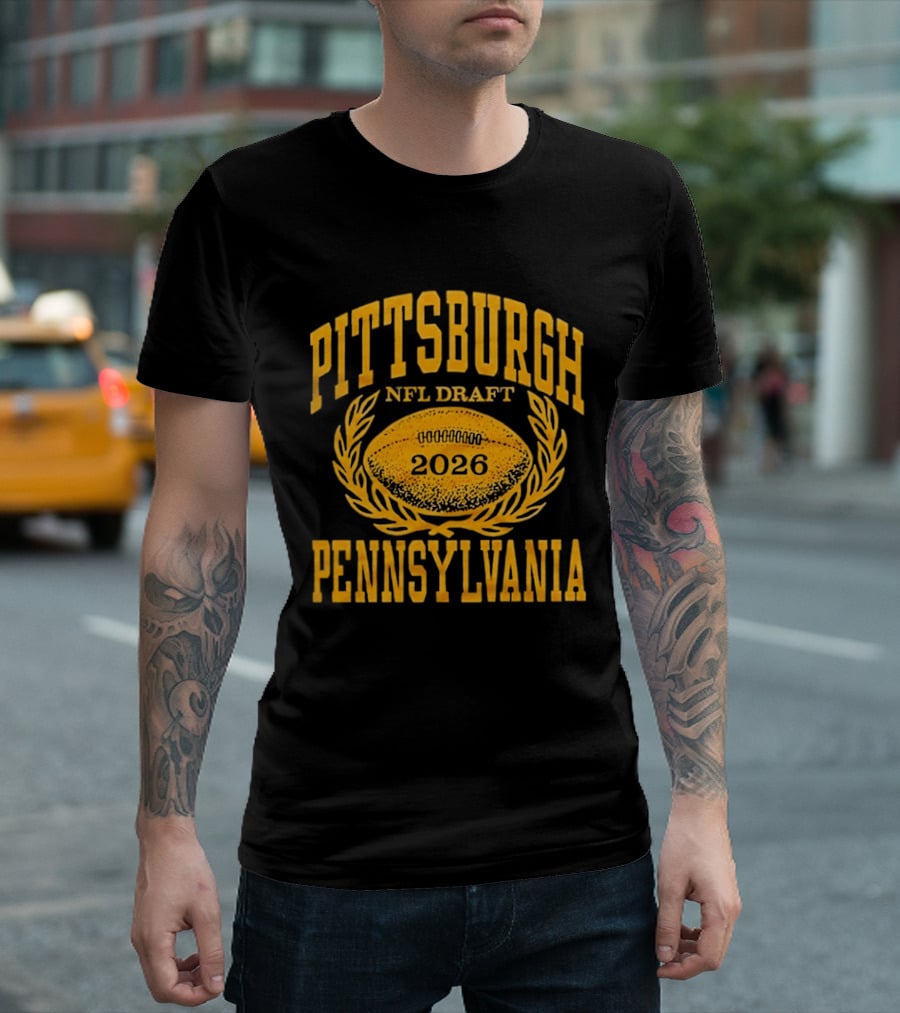 Pittsburgh Pennsylvania NFL Draft 2026 Football T-Shirt