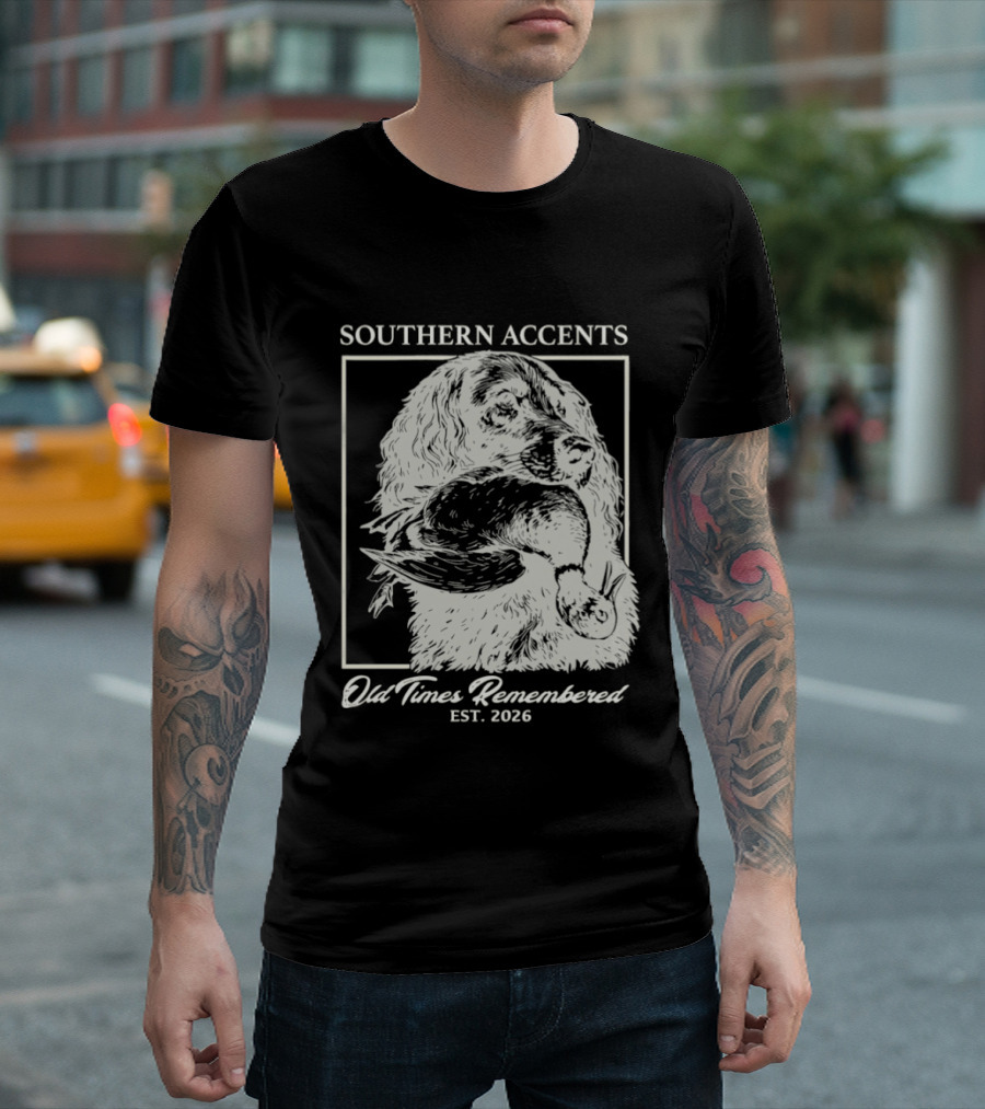 Southern Accents Old Times Remembered EST 2026 Vintage Style Bird Motif T-Shirt