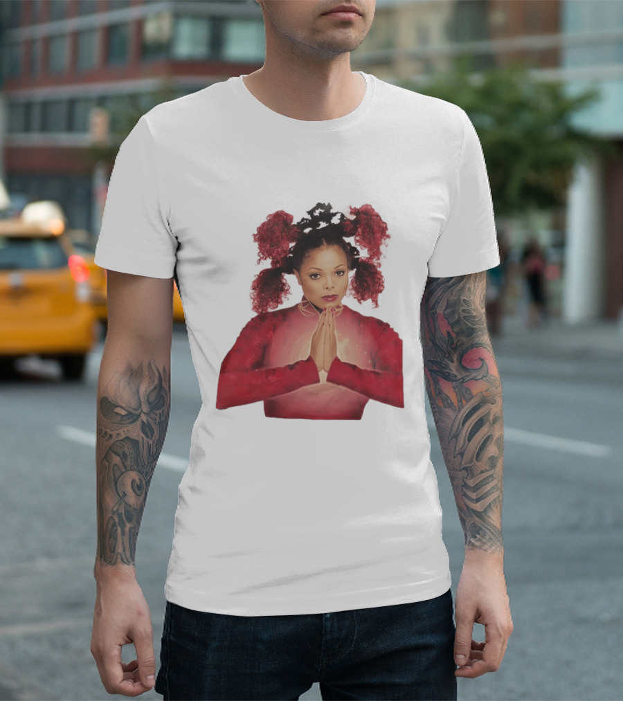 1999 Janet Jackson Velvet Rope Tour Red Outfit Praying Hands T-Shirt