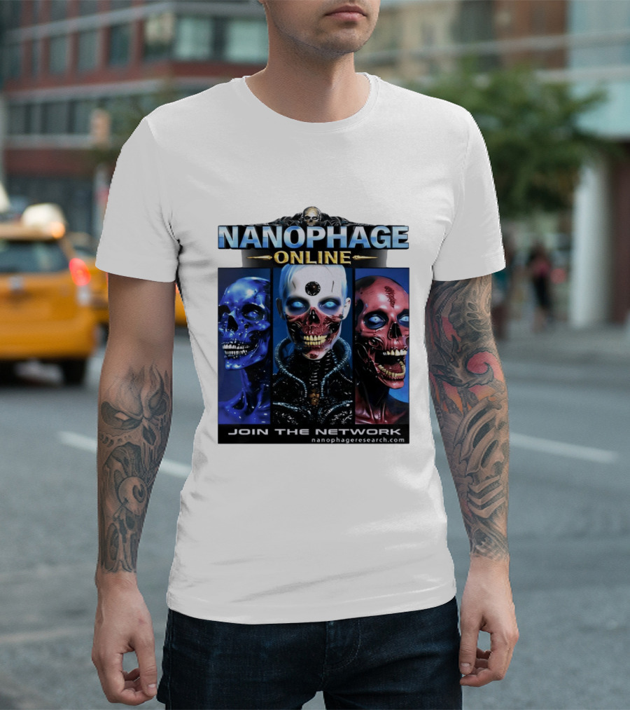 Nanophage Online Join The Network Nanophageresearch.com T-Shirt