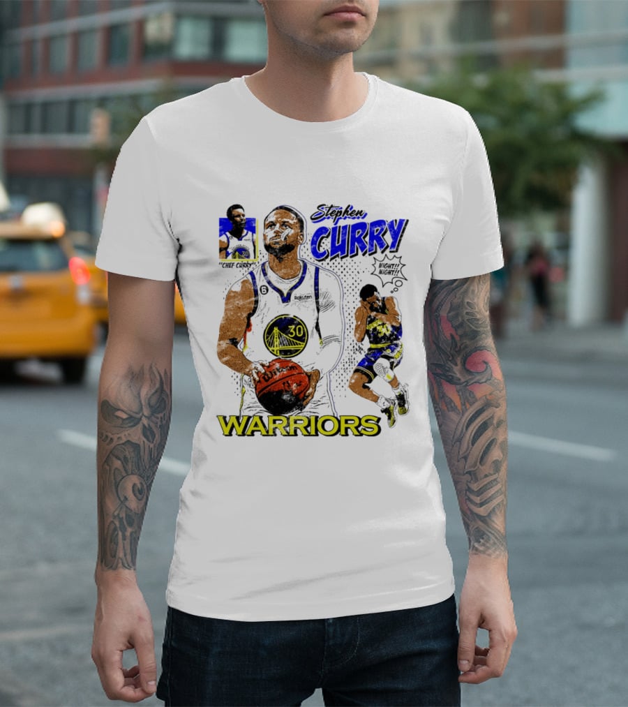 Stephen Curry Golden State Warriors Comic Style Basketball T-Shirt