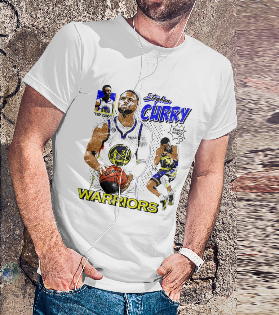 Stephen Curry Golden State Warriors Comic Style Basketball T-Shirt
