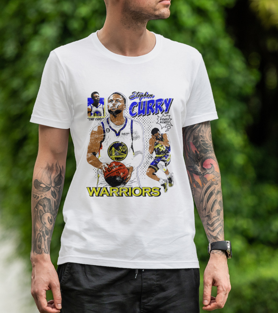 Stephen Curry Golden State Warriors Comic Style Basketball T-Shirt