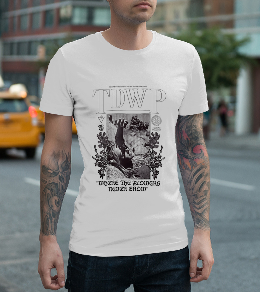 TDWP Where The Flowers Never Grow Black Floral T-Shirt