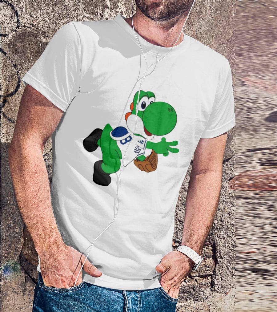 Los Angeles Dodgers Green Dinosaur Cartoon Character Toddler Staple T-Shirt