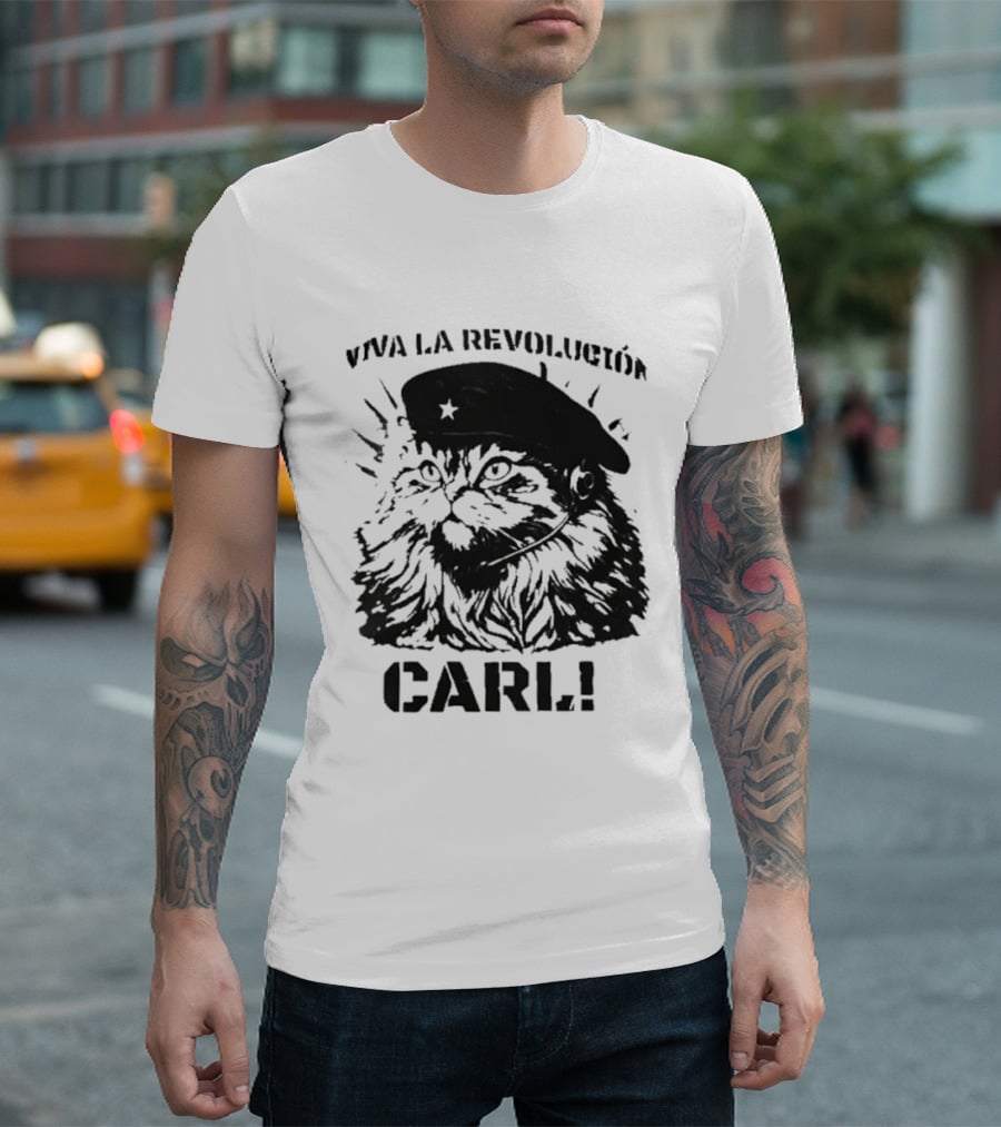 Viva La Revolucion Carl Cat With Beret T-Shirt