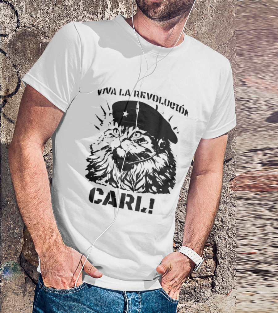 Viva La Revolucion Carl Cat With Beret T-Shirt
