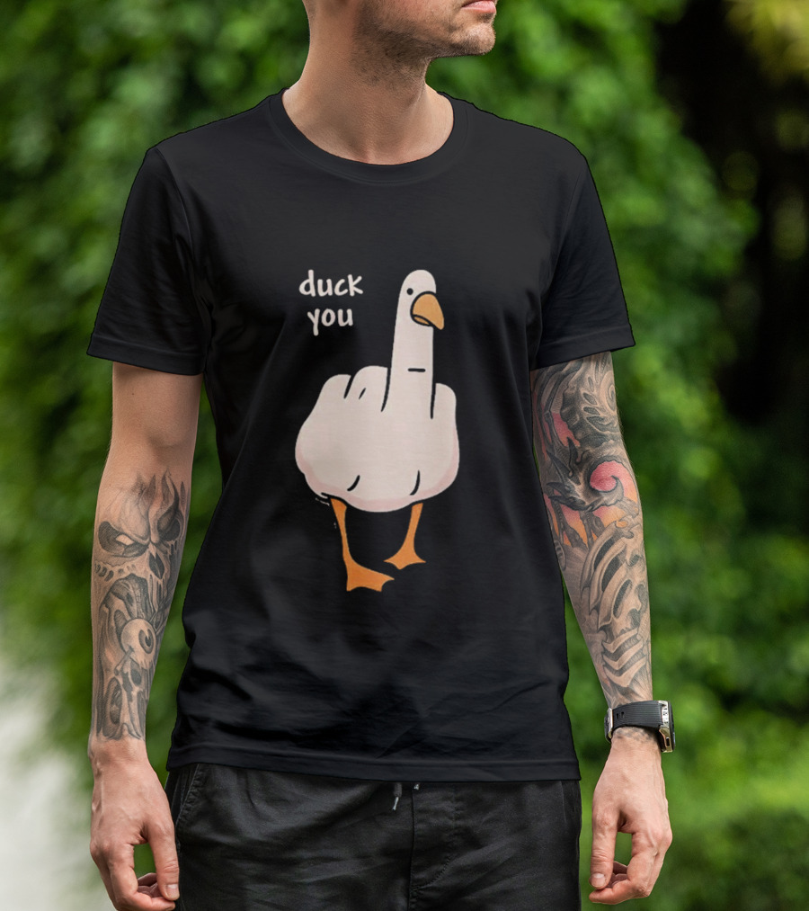 Duck You Middle Finger Duck Cartoon T-Shirt