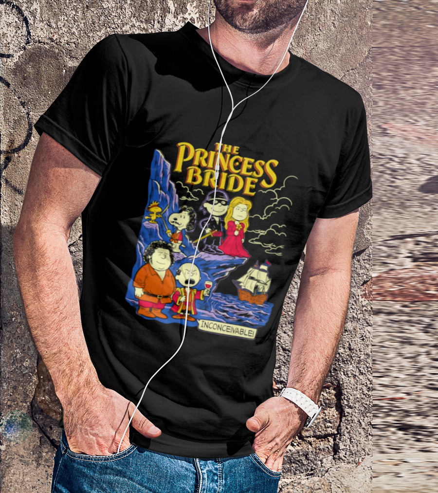 The Princess Bride Peanuts Crossover Featuring Iconic Cartoon Characters T-Shirt