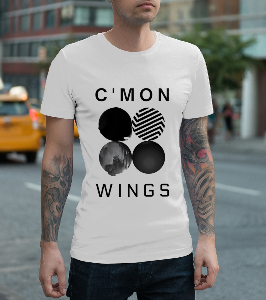 C'Mon Wings Four Circles Abstract T-Shirt