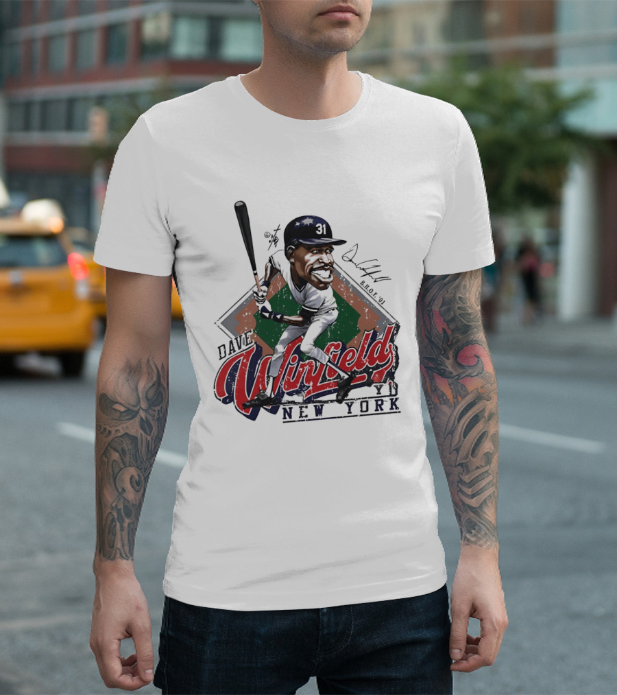 Dave Winfield New York Yankees Major League Baseball Caricature T-Shirt