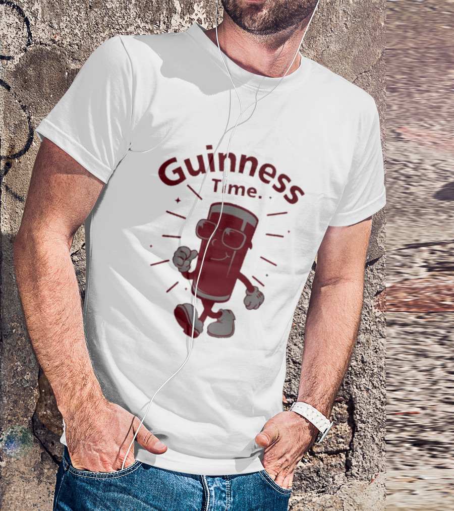 Guinness Time Walking Pint With Sunglasses T-Shirt