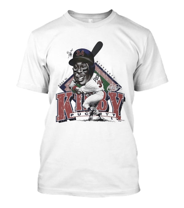 Kirby Puckett 34 Minnesota Twins Baseball Cartoon T-Shirt