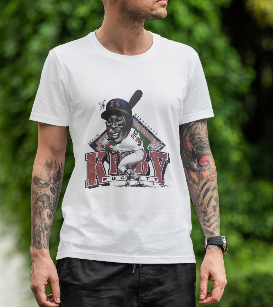 Kirby Puckett 34 Minnesota Twins Baseball Cartoon T-Shirt
