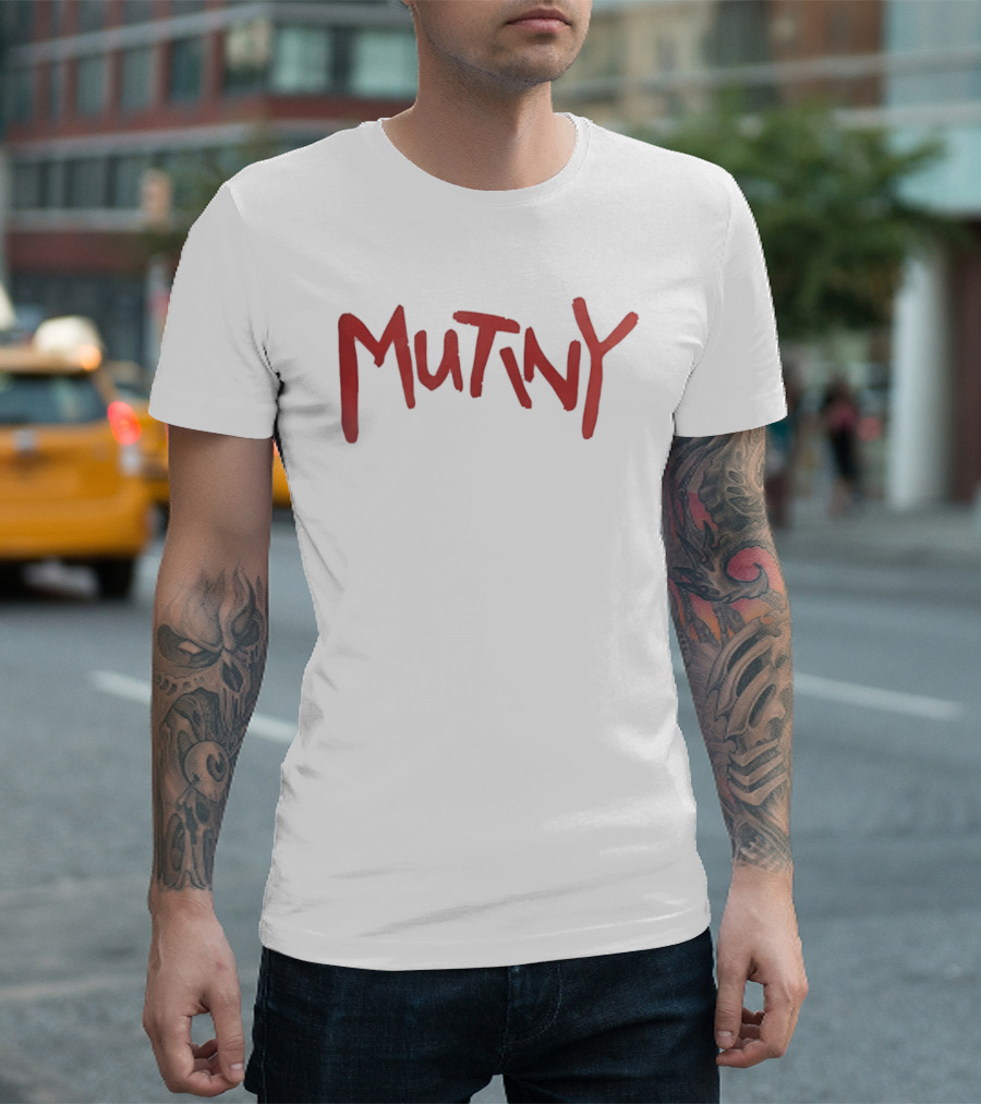 Mutiny Classic Bold Red Lettering T-Shirt
