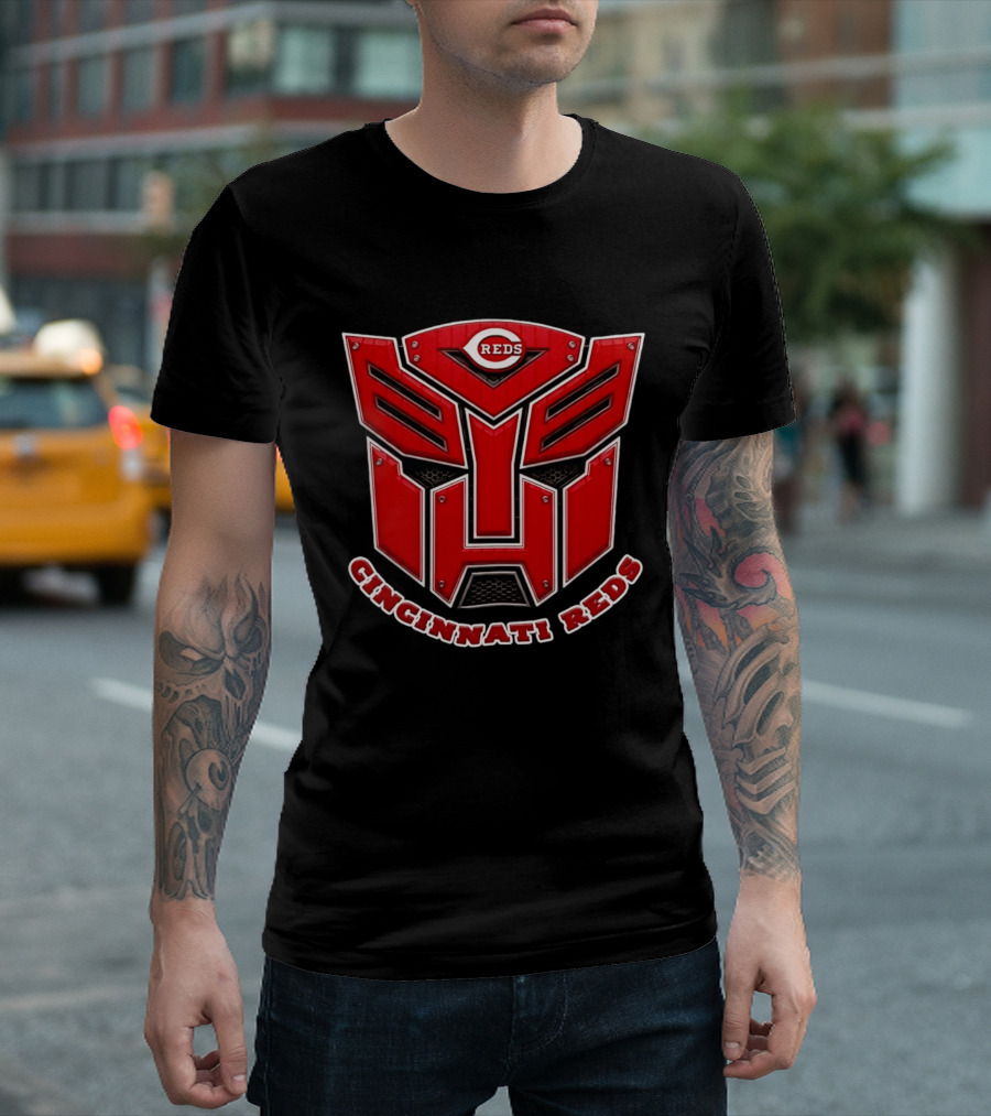 Cincinnati Reds Logo Transformers Symbol Collaboration T-Shirt