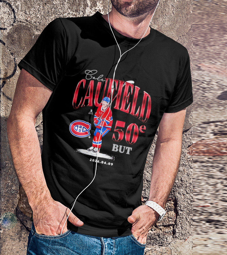 Cole Caufield 50ème But Montreal Canadiens Hockey T-Shirt