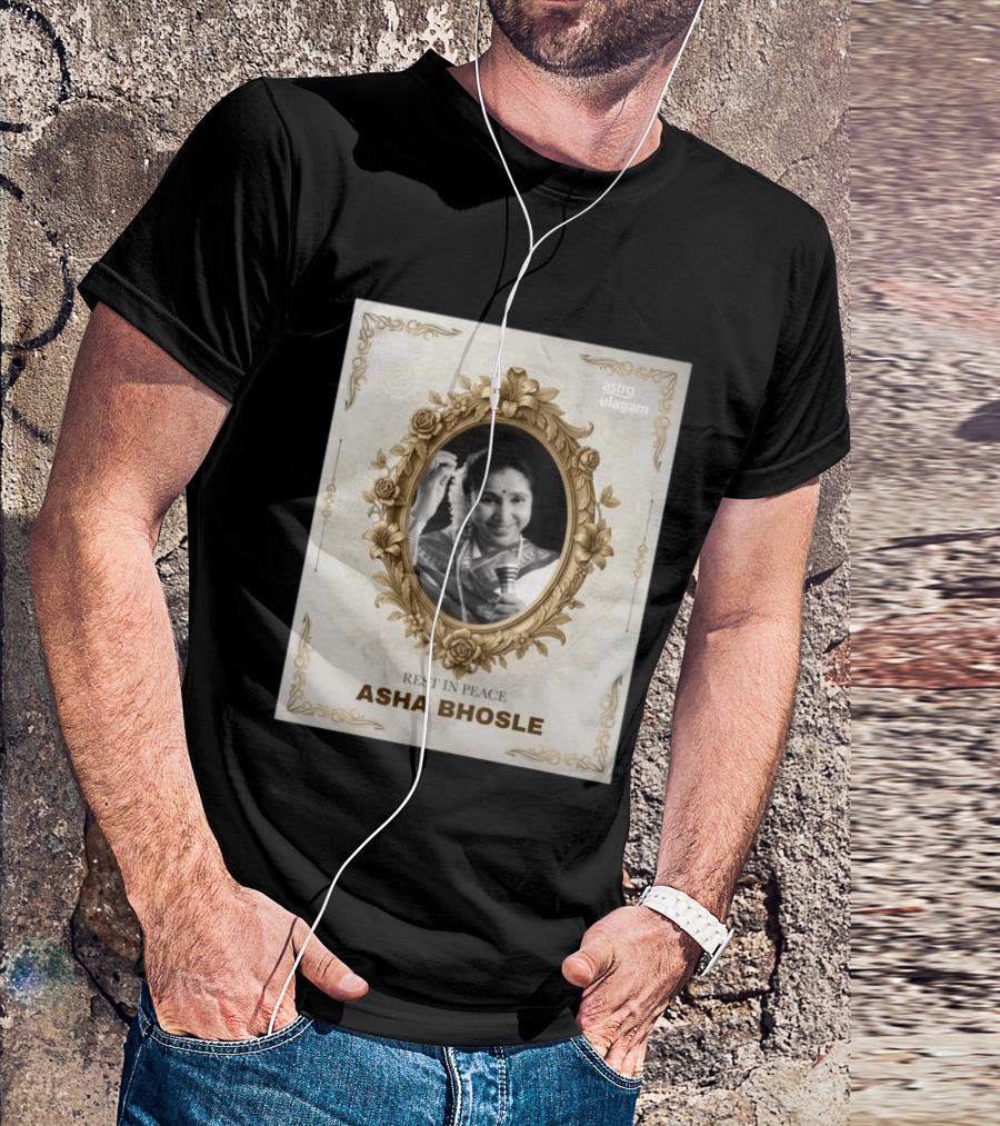 Rest In Peace Asha Bhosle Memorial Tribute Astro Ulagam T-Shirt