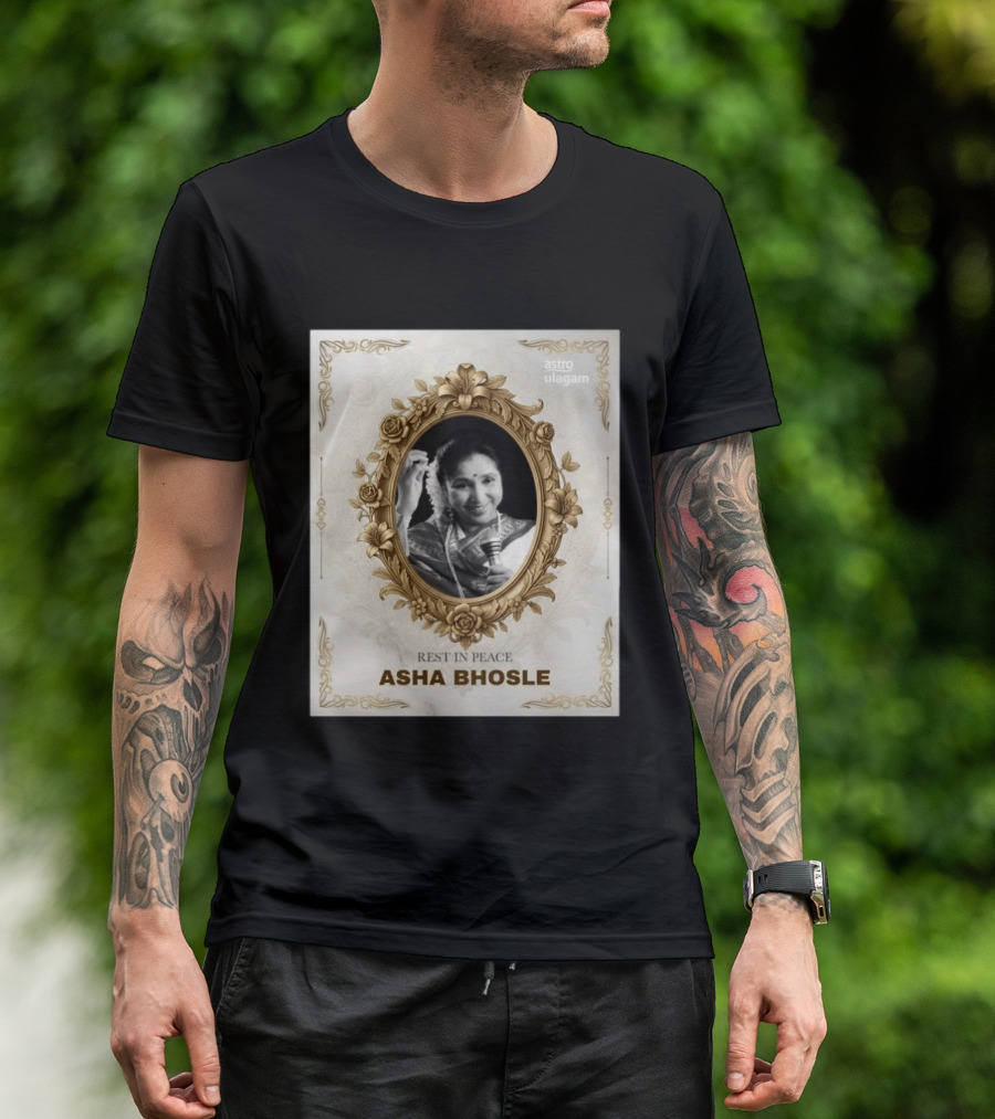 Rest In Peace Asha Bhosle Memorial Tribute Astro Ulagam T-Shirt