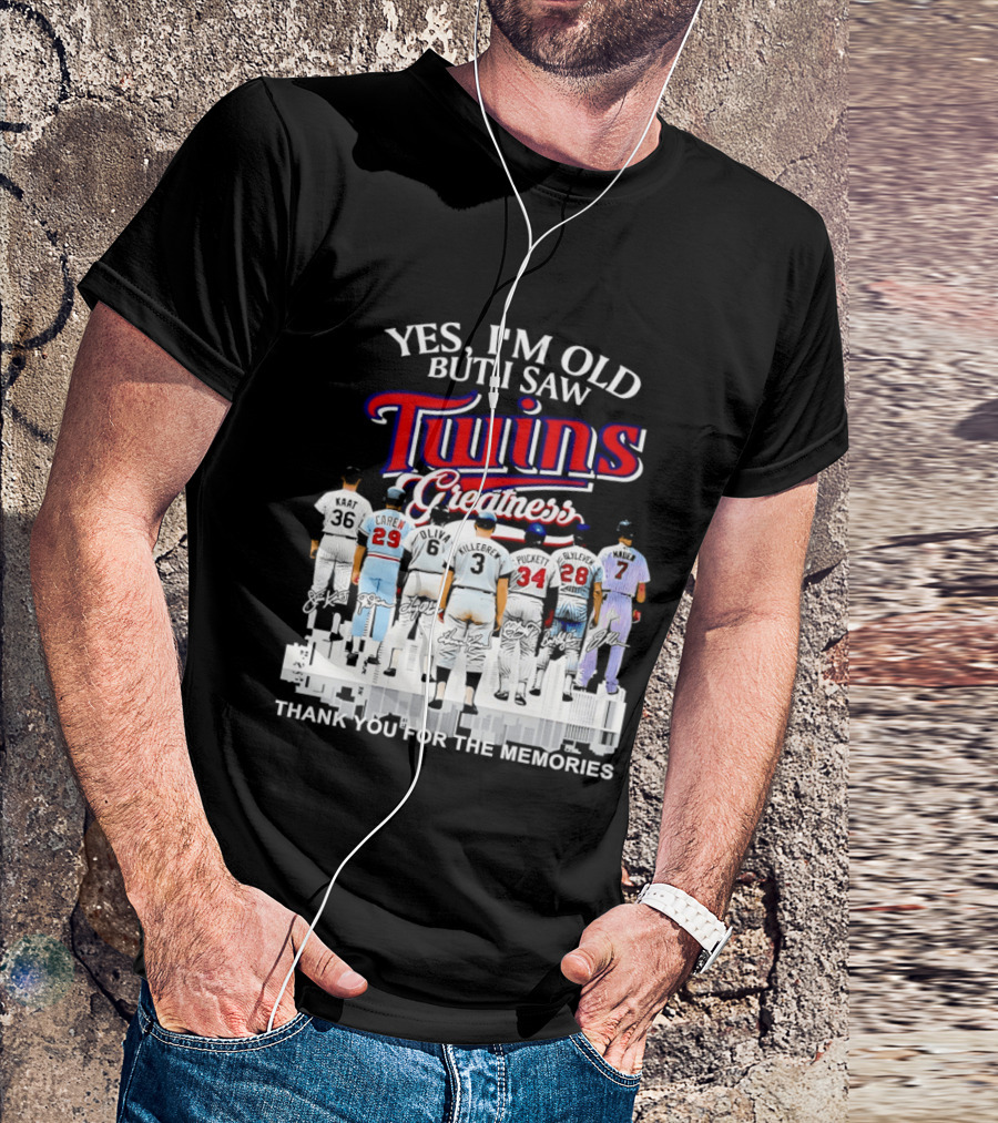 Yes I'm Old But I Saw Twins Greatness Thank You For The Memories T-Shirt