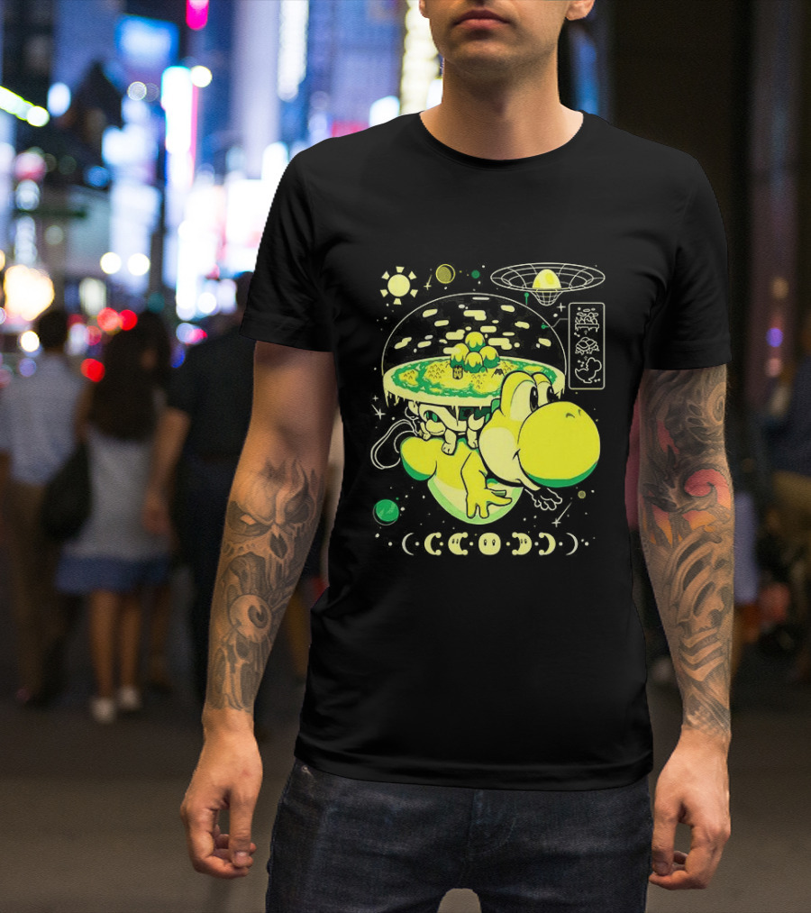 Yoshi Whole World Within His Shell Super Mario World Iconic Nintendo T-Shirt