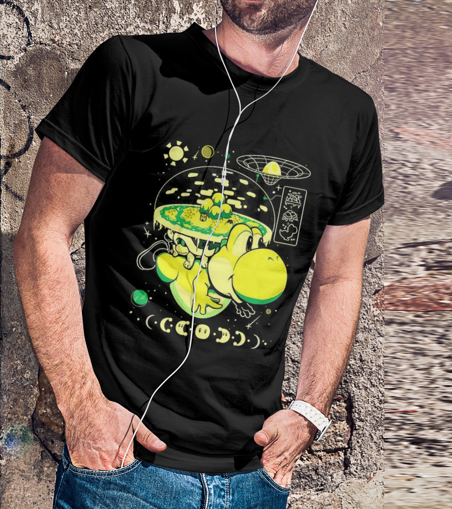 Yoshi Whole World Within His Shell Super Mario World Iconic Nintendo T-Shirt