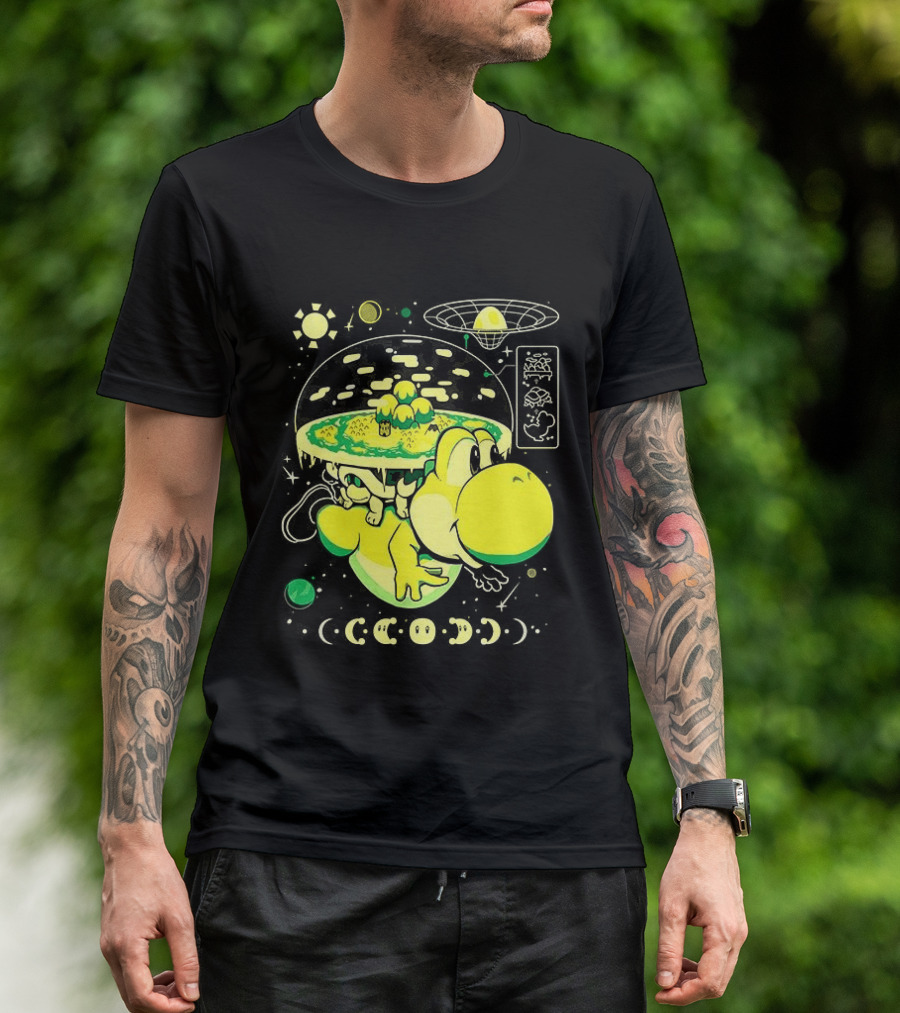 Yoshi Whole World Within His Shell Super Mario World Iconic Nintendo T-Shirt