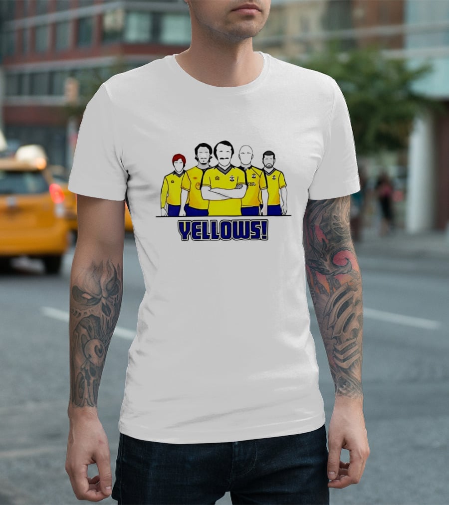 Saints FC Team Yellows Iconic Football Crew Players T-Shirt