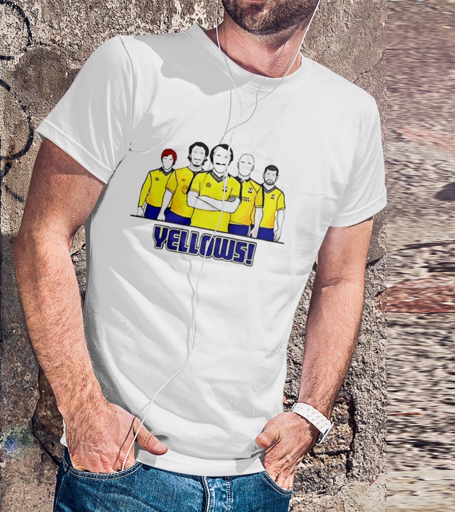 Saints FC Team Yellows Iconic Football Crew Players T-Shirt