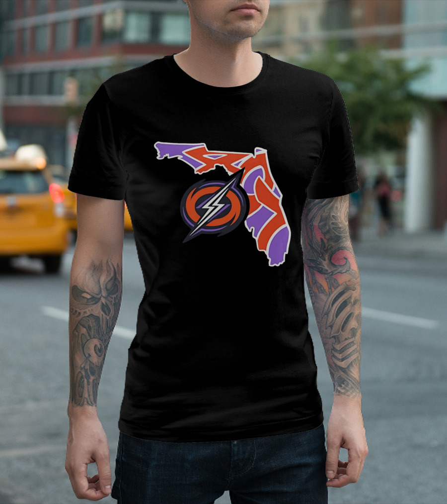 2026 UFL Orlando Storm 407 Map Lightning T-Shirt