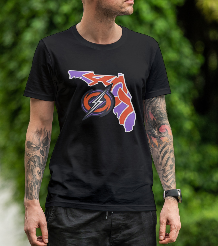 2026 UFL Orlando Storm 407 Map Lightning T-Shirt