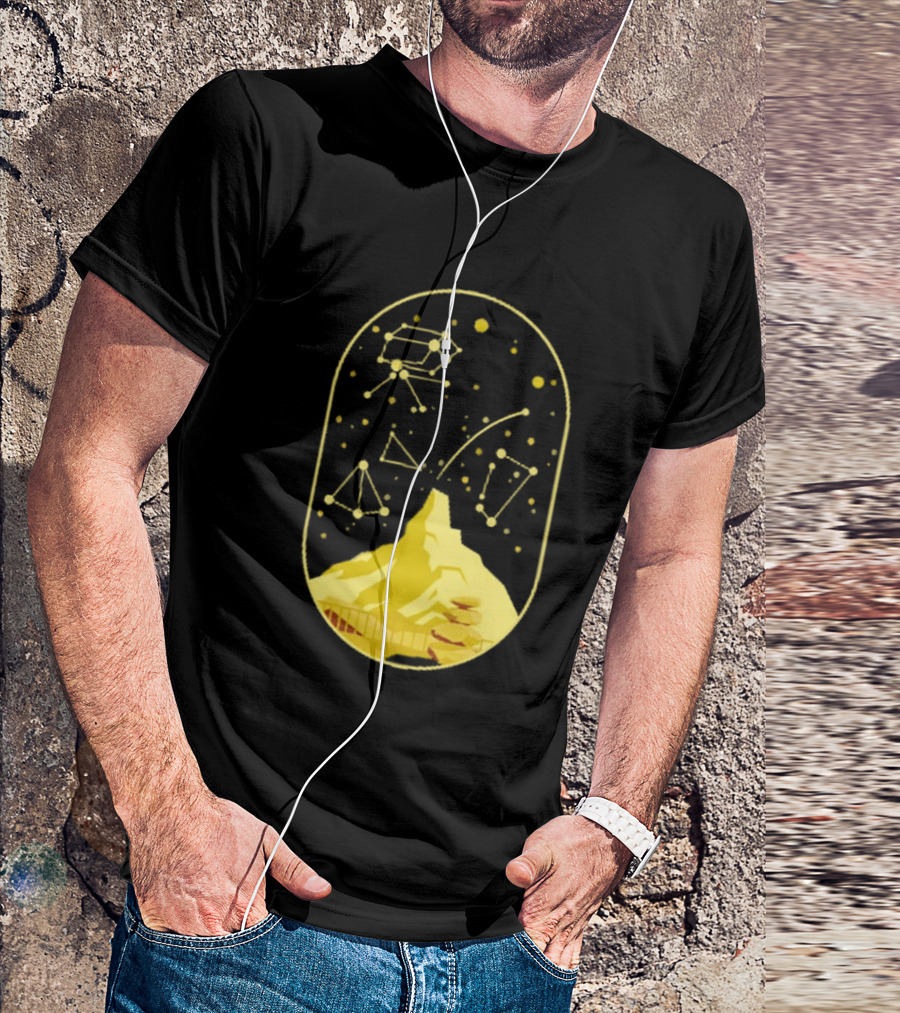 Cairn Minimalist Mountain Constellation Starry Sky T-Shirt