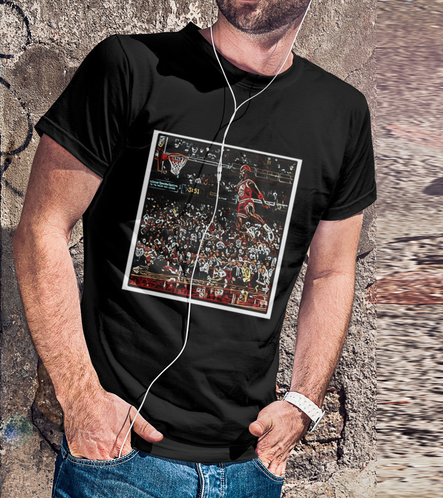 Michael Chicago Bulls Soaring GOAT Dunk NBA Legend T-Shirt