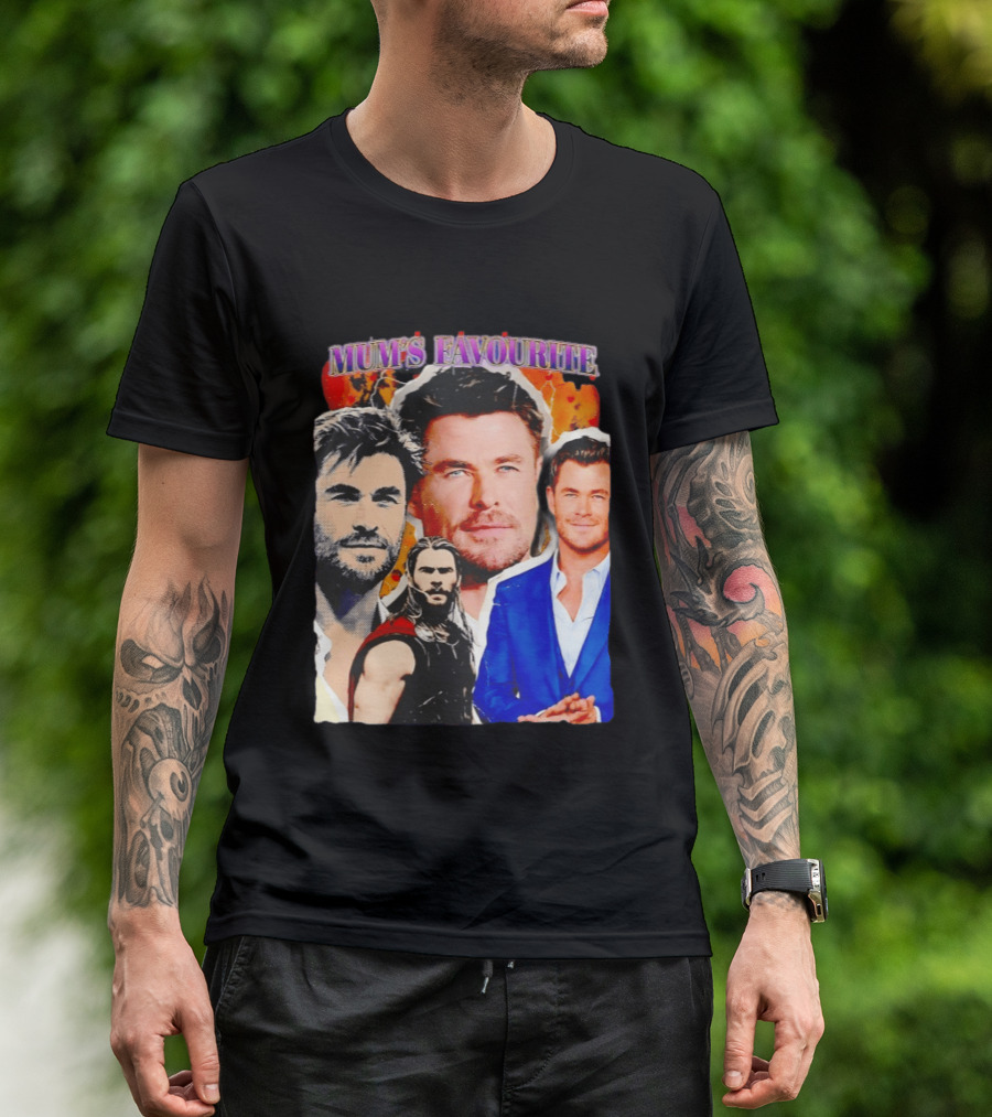 Mum's Favourite Chris Hemsworth Collage T-Shirt