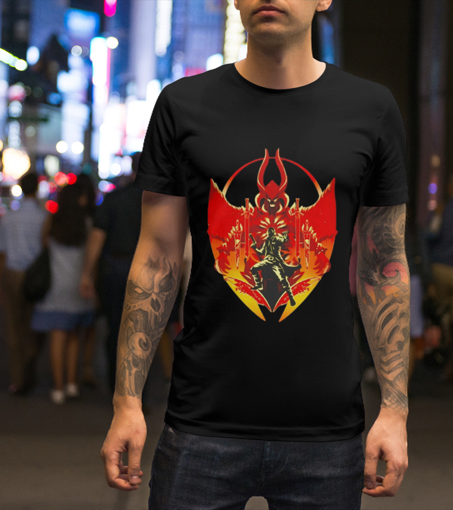 Devil May Cry Dante Fiery Demon Crest Iconography T-Shirt