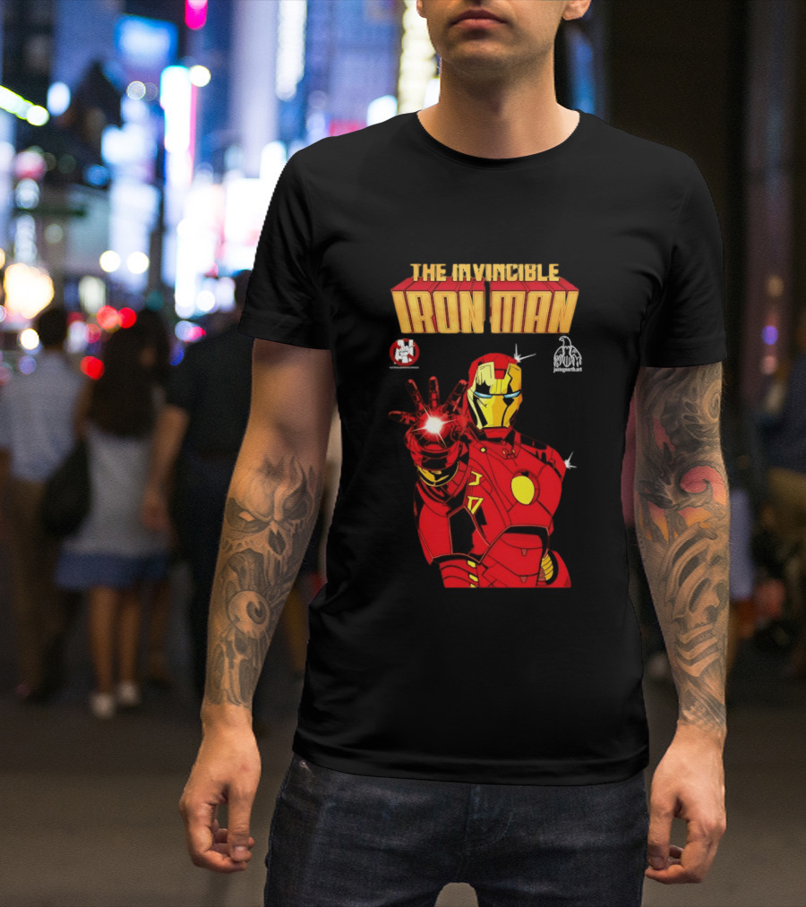 The Invincible Iron Man Superhero Iconic Armor Power Pose T-Shirt