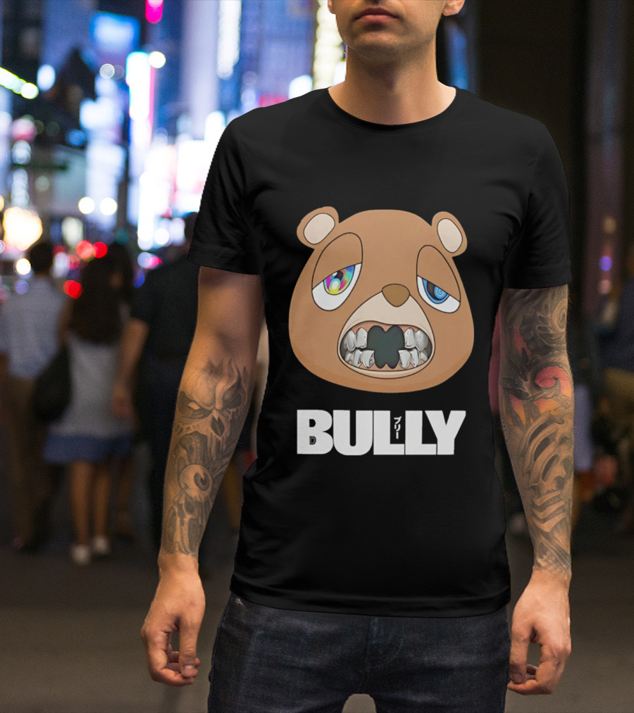 Bully Kanye Bear Character With Multicolored Eyes And Grills T-Shirt