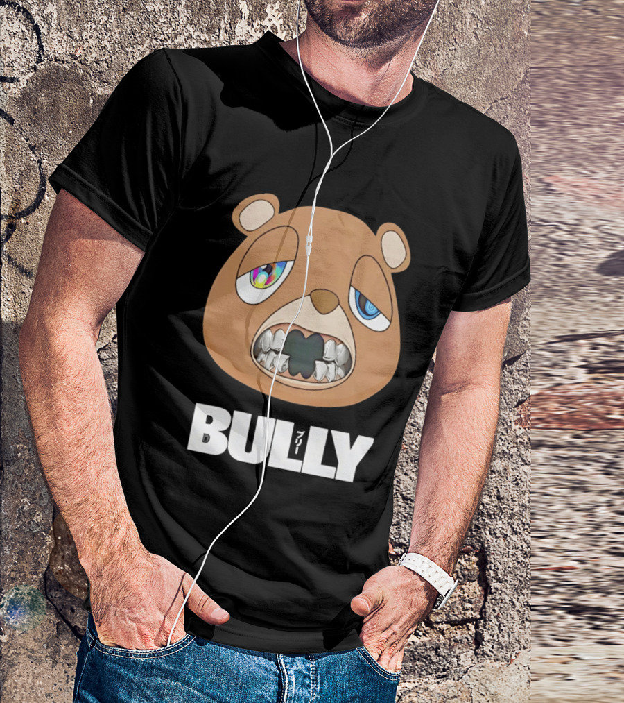 Bully Kanye Bear Character With Multicolored Eyes And Grills T-Shirt
