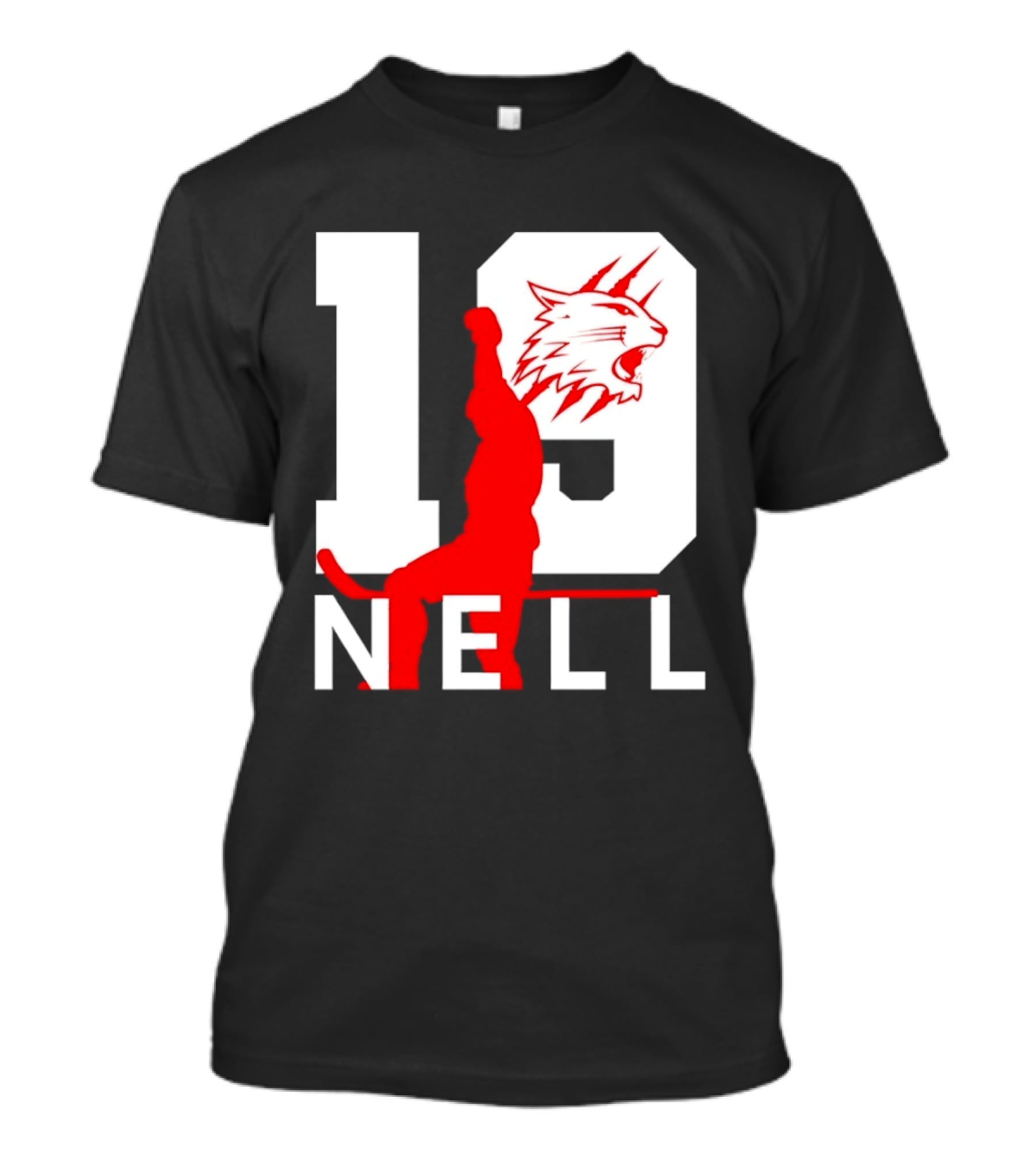 NELL 19 Wildcat Silhouette With Red Figure T-Shirt