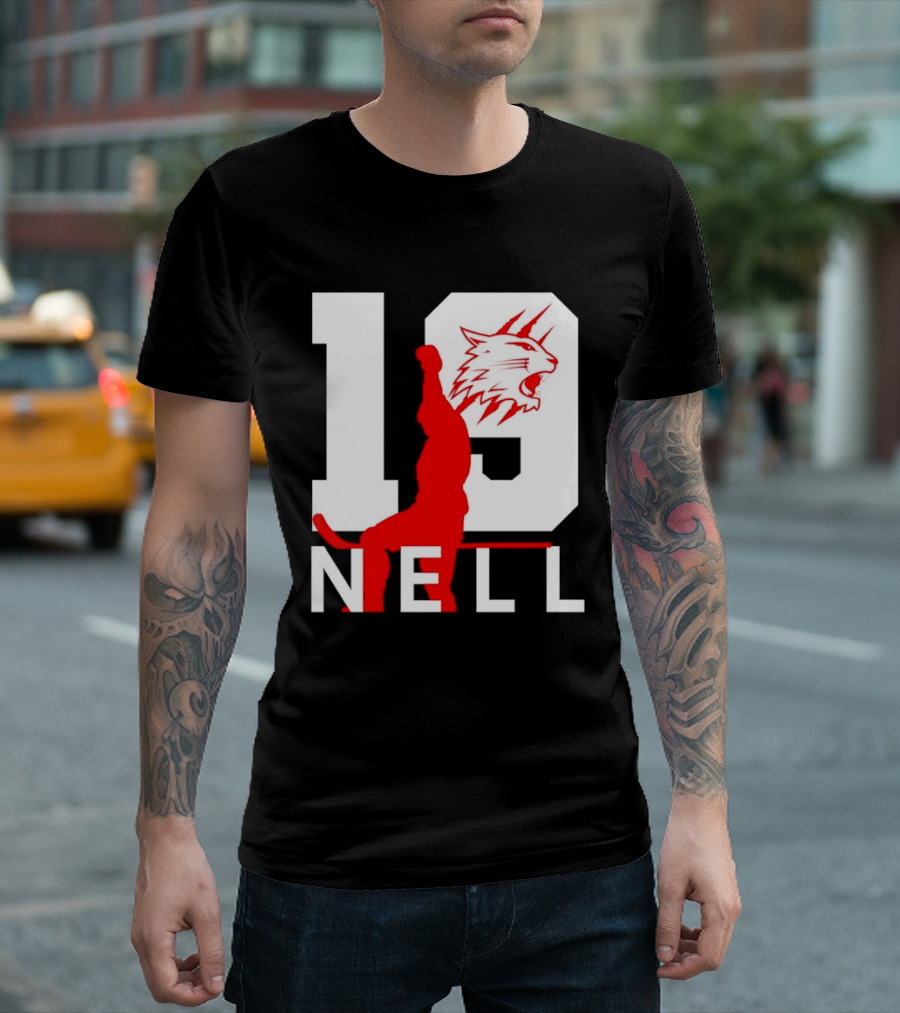 NELL 19 Wildcat Silhouette With Red Figure T-Shirt