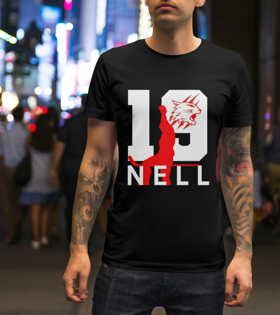 NELL 19 Wildcat Silhouette With Red Figure T-Shirt